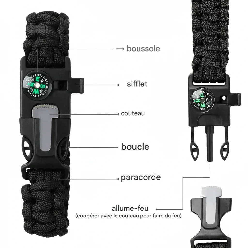 Bracelet survie couteau - Surplus militaire
