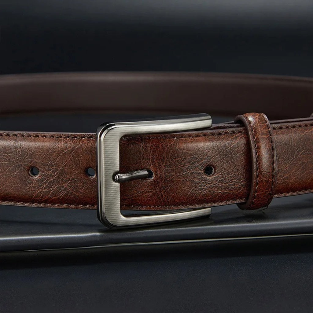 Ceinture militaire cuir marron