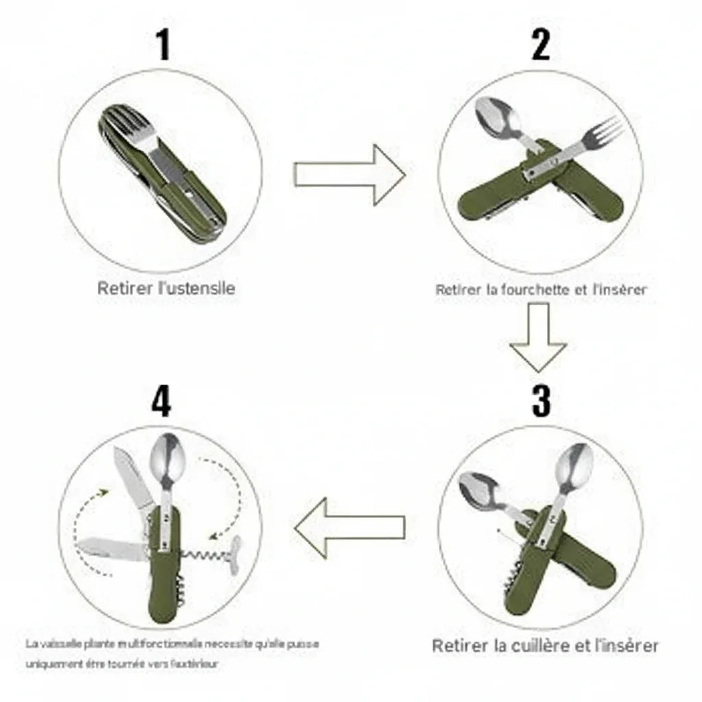 Couteau fourchette multifonction - Surplus militaire