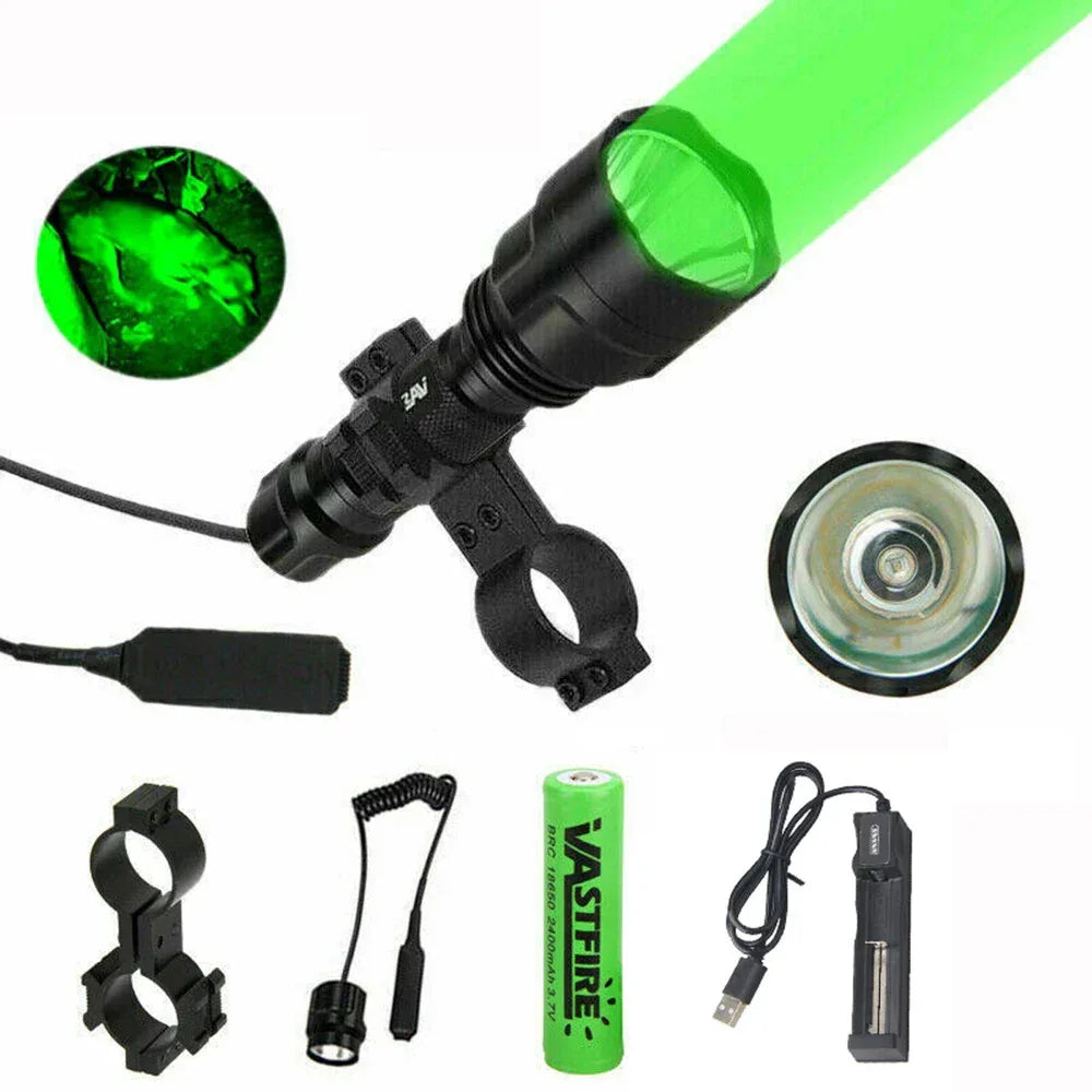 Lampe torche de chasse led verte - Surplus militaire