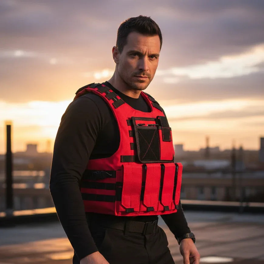 Gilet tactique rouge - Surplus militaire