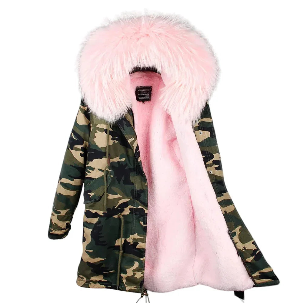 Manteau militaire fourrure rose - Surplus militaire