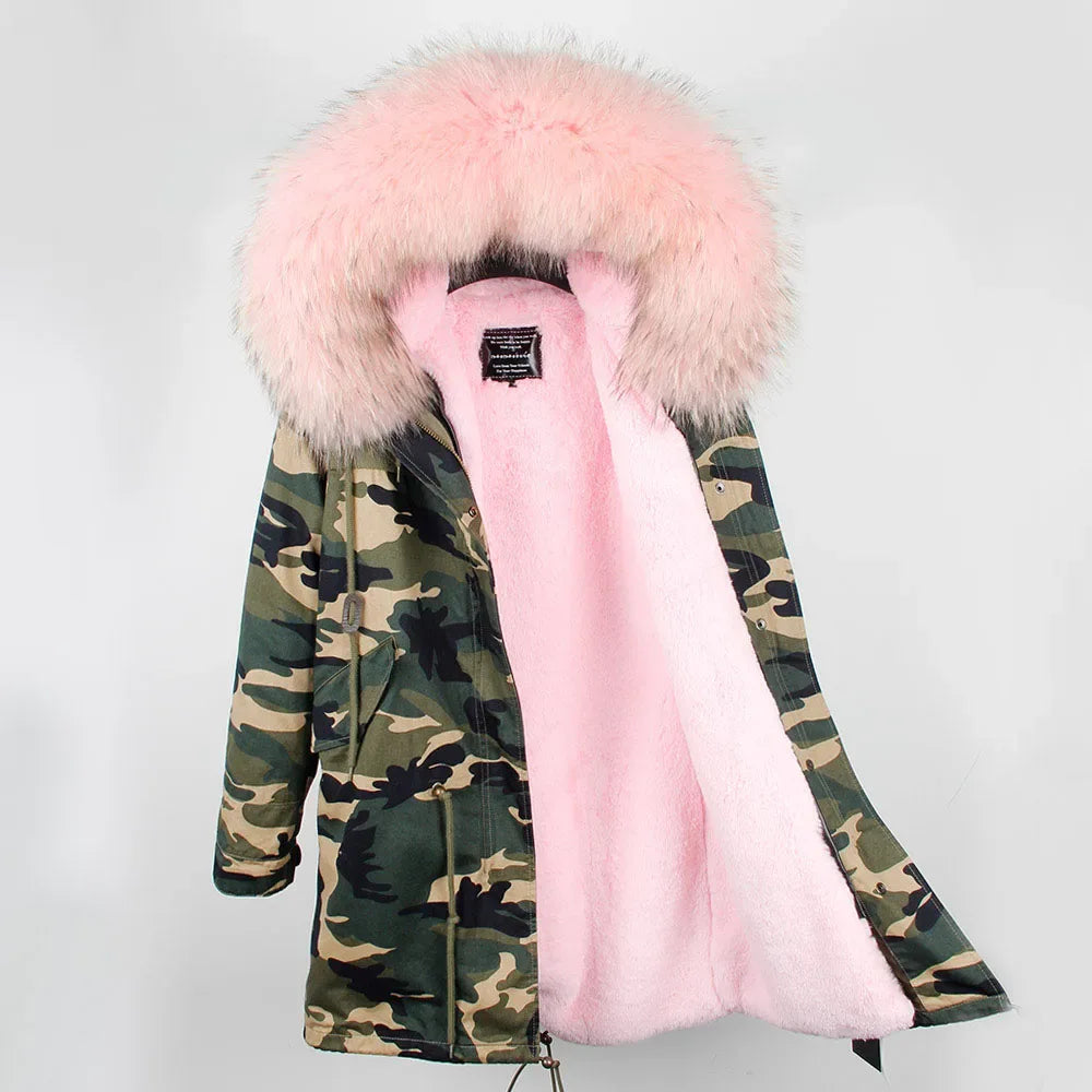 Manteau militaire fourrure rose - Surplus militaire