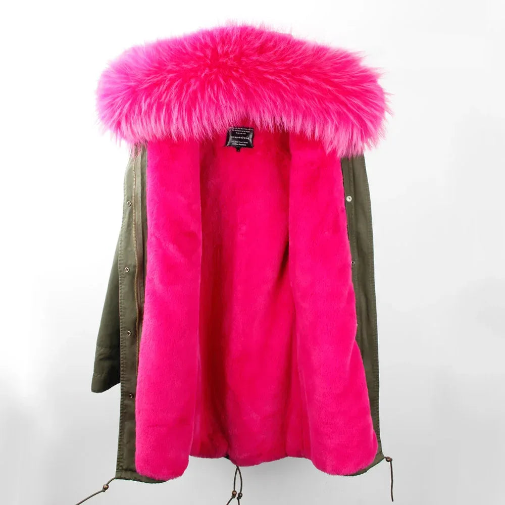 Manteau militaire fourrure rose - Surplus militaire