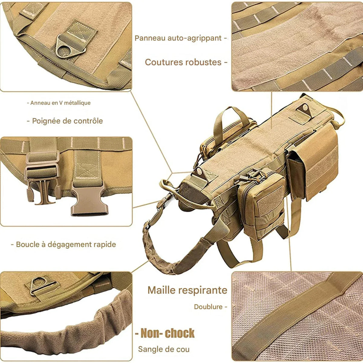 Harnais chien militaire - Surplus militaire