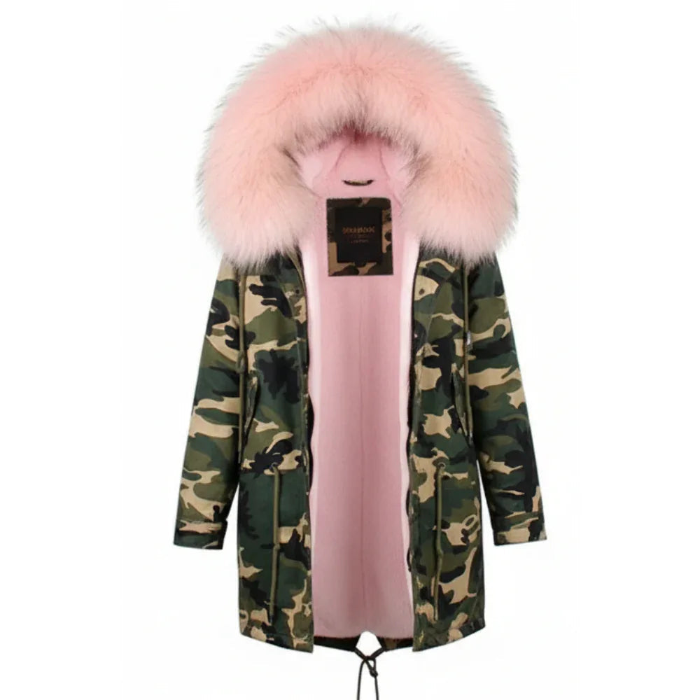 Manteau militaire fourrure rose - Surplus militaire