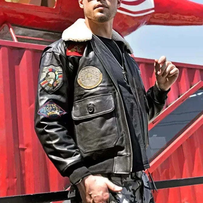 Veste cuir militaire - Surplus militaire