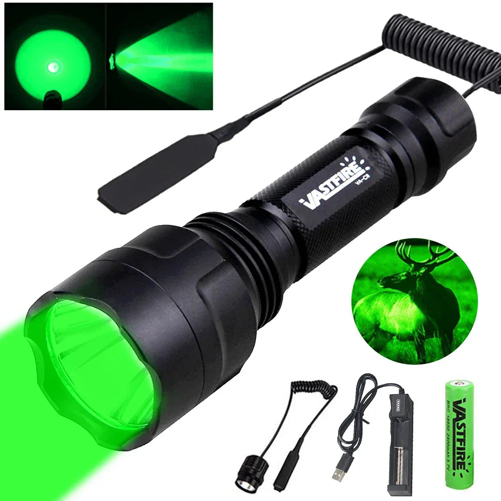 Lampe torche de chasse led verte - Surplus militaire