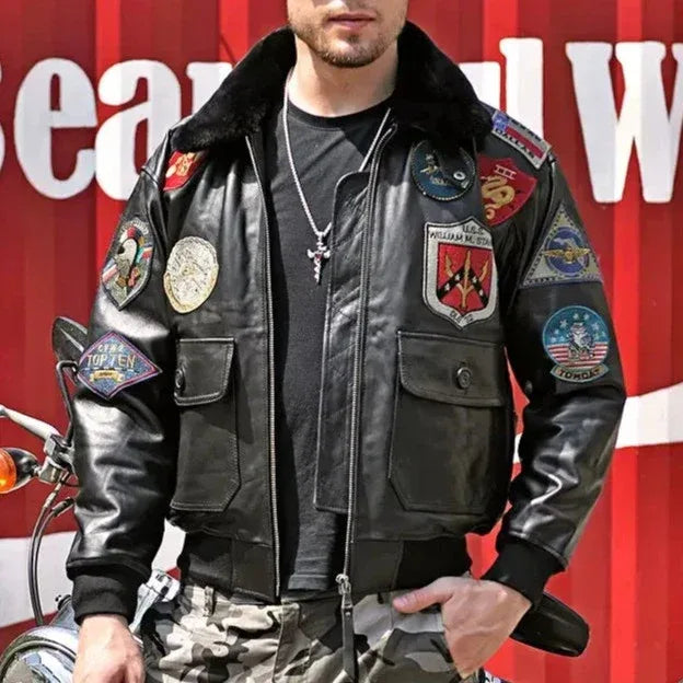 Veste cuir militaire - Surplus militaire